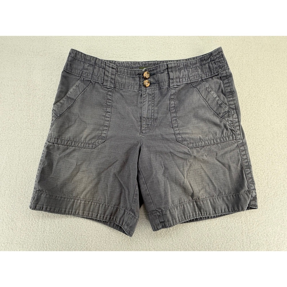 Eddie Bauer Womens Gray Ripstop Cotton Cargo Hiking Shorts Size 10